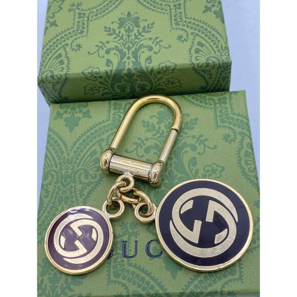 Gucci G Interact Gold Tone Key Ring - Picture 1 of 7